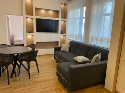 Część wypoczynkowa w obiekcie Apartament F21B Deluxe w Bielawie Góry Sowie