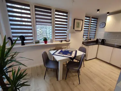 Kuchnia lub aneks kuchenny w obiekcie Nowoczesny apartament w sercu Wrocławia