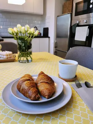 Kuchnia lub aneks kuchenny w obiekcie Nowoczesny apartament w sercu Wrocławia