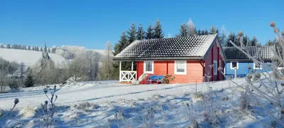 Obiekt Domki Pod Sudeckim Niebem zimą