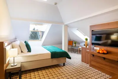 Telewizja i/lub zestaw kina domowego w obiekcie Hotel Verde Montana Wellness & Spa