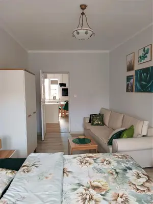 Część wypoczynkowa w obiekcie Szmaragdowy apartament przy ulicy Opolskiej