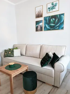 Część wypoczynkowa w obiekcie Szmaragdowy apartament przy ulicy Opolskiej