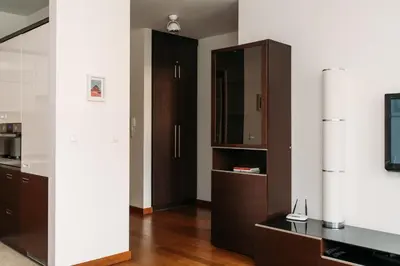 Telewizja i/lub zestaw kina domowego w obiekcie Apartament 19 Delux- Bliżej Zdroju