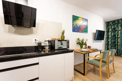 Kuchnia lub aneks kuchenny w obiekcie LuxuryCity Apartment with Terrace