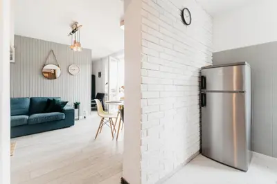 Kuchnia lub aneks kuchenny w obiekcie Nocosfera Apartament Górnośląski
