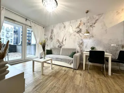 Część wypoczynkowa w obiekcie Matejki Apartment ~ Self Check-In 24 ~ Parking