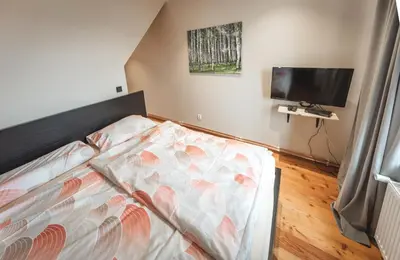 Telewizja i/lub zestaw kina domowego w obiekcie Duży Apartament Duszniki-Zdrój