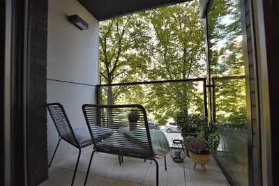 Balkon lub taras w obiekcie Green Apartament City Center