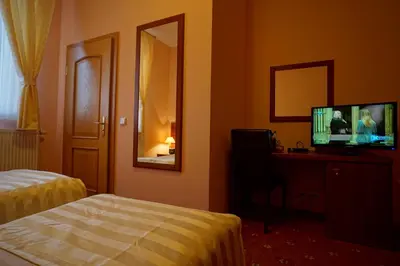 Telewizja i/lub zestaw kina domowego w obiekcie Noclegi w Lublińcu Lubex