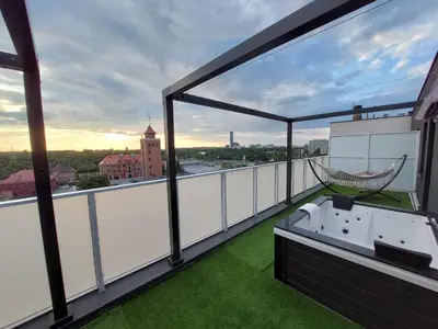 Balkon lub taras w obiekcie Sunset Apartament