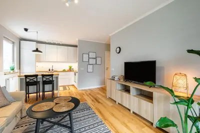Kuchnia lub aneks kuchenny w obiekcie Komfortowy apartament z parkingiem