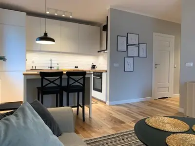 Kuchnia lub aneks kuchenny w obiekcie Komfortowy apartament z parkingiem