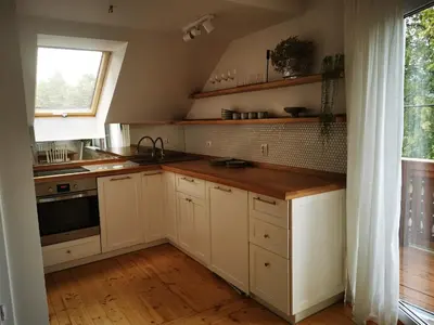 Kuchnia lub aneks kuchenny w obiekcie Leśniczówka