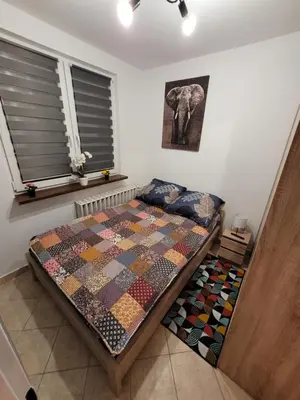 Łóżko lub łóżka w pokoju w obiekcie Apartament Leon