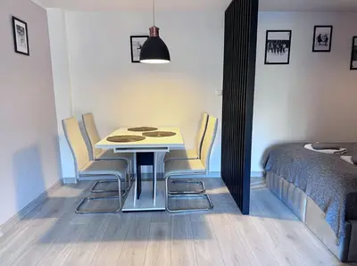 Łóżko lub łóżka w pokoju w obiekcie Apartament Dzikowiec