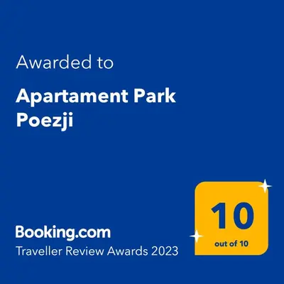 Certyfikat, podpis lub inny dokument wystawiony w obiekcie Apartament Park Poezji