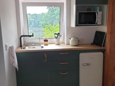 Kuchnia lub aneks kuchenny w obiekcie Apartament przy Stawie Zdrojowym