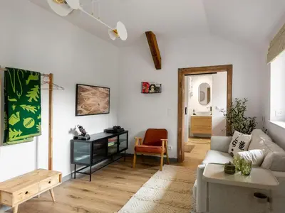 Część wypoczynkowa w obiekcie Apartament przy Stawie Zdrojowym