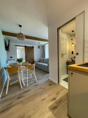 Kuchnia lub aneks kuchenny w obiekcie Sosnowy Apartament