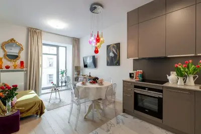 Kuchnia lub aneks kuchenny w obiekcie Apartament Wenecja Romantyczna - Młyn Maria - Art Apartments