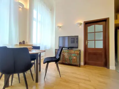 Telewizja i/lub zestaw kina domowego w obiekcie Bresly Apartament Old Town Wrocław