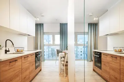 Kuchnia lub aneks kuchenny w obiekcie Apartamenty na Jaworskiej Wrocław