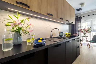 Kuchnia lub aneks kuchenny w obiekcie Apartamenty we Wrocławiu - Jaworska
