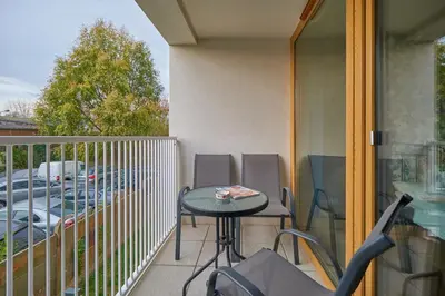 Balkon lub taras w obiekcie Braniborska Apartment Wrocław by Noclegi Renters