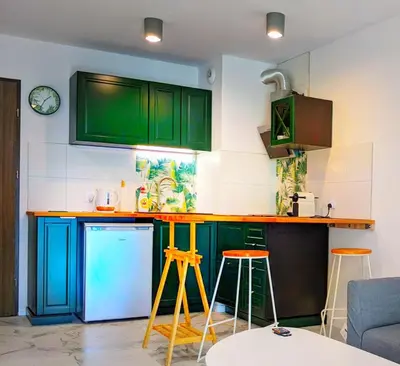 Kuchnia lub aneks kuchenny w obiekcie Zielony Apartament Gliwice