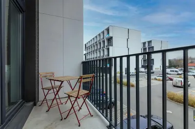 Balkon lub taras w obiekcie Studia przy lotnisku od WroclawApartament-pl