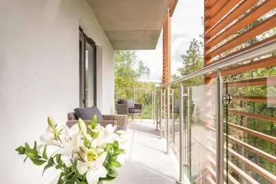 Balkon lub taras w obiekcie Polanica Residence and SPA, MyWeek
