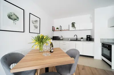 Kuchnia lub aneks kuchenny w obiekcie Wroclaw City Square Apartment