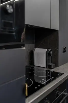 Kuchnia lub aneks kuchenny w obiekcie Apartament NEGRO Gliwice - nowe osiedle, klimatyzacja, parking
