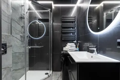 Łazienka w obiekcie Apartament NEGRO Gliwice - nowe osiedle, klimatyzacja, parking