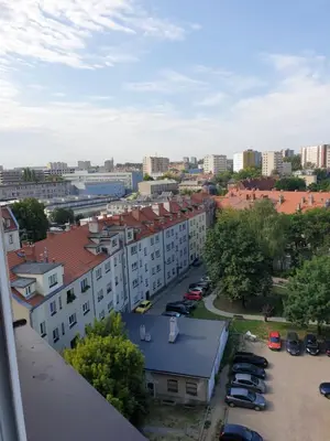Widok na miasto Gliwice z tego apartamentu