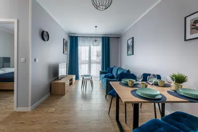 Część wypoczynkowa w obiekcie Apartament Słoneczny z tarasem i ogrodem