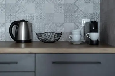 Zestaw do parzenia kawy i herbaty w obiekcie Apartament Słoneczny z tarasem i ogrodem