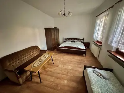 Łóżko lub łóżka w pokoju w obiekcie Dom Kawalera Ściborzyce Małe 35
