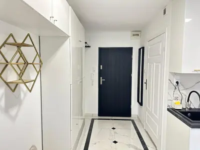 Kuchnia lub aneks kuchenny w obiekcie MOVEEN! Apartamenty Wrocław Nowoczesne studia z parkingiem! 10 min od centrum