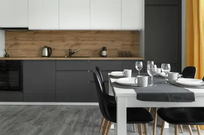 Kuchnia lub aneks kuchenny w obiekcie Apartament Rodzinny - Lamelowy Domek