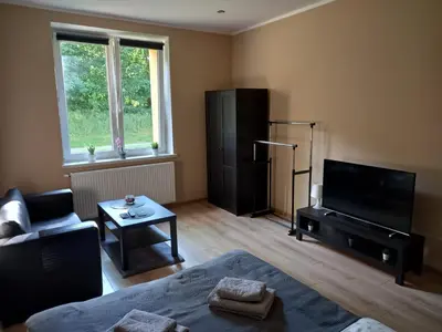 Telewizja i/lub zestaw kina domowego w obiekcie Apartament Górski