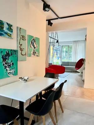 Część wypoczynkowa w obiekcie Art & Design 3 rooms apartment in city center