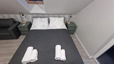 Łóżko lub łóżka w pokoju w obiekcie All Season Sauna&Jacuzzi - Klimat - Willa z widokiem na góry Kotlina Kłodzka 4km do Zieleniec SKI Arena