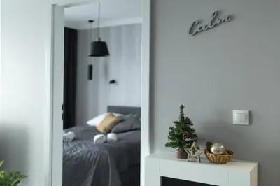Łóżko lub łóżka w pokoju w obiekcie Apartament z kominkiem