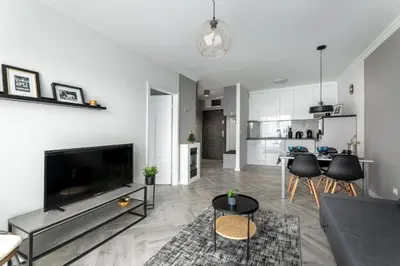 Telewizja i/lub zestaw kina domowego w obiekcie Apartament z kominkiem