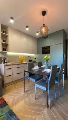 Kuchnia lub aneks kuchenny w obiekcie GREY House + free parking