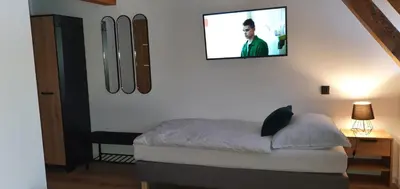 Łóżko lub łóżka w pokoju w obiekcie Pokoj 3 osobowy u Makosi