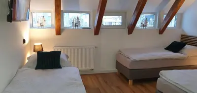Łóżko lub łóżka w pokoju w obiekcie Pokoj 3 osobowy u Makosi