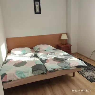 Łóżko lub łóżka w pokoju w obiekcie Apartament pod Lipą